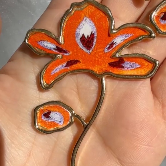 Zara Boho Orange Shell Drop Earrings | Trendy Statement Earrings | Handmade Look - Picture 5 of 5